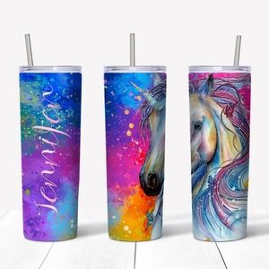 Beautiful personalized Unicorn 20oz tumbler
